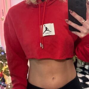 Jordan Red Cropped Sweatshirt